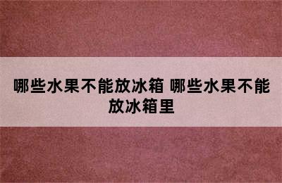 哪些水果不能放冰箱 哪些水果不能放冰箱里